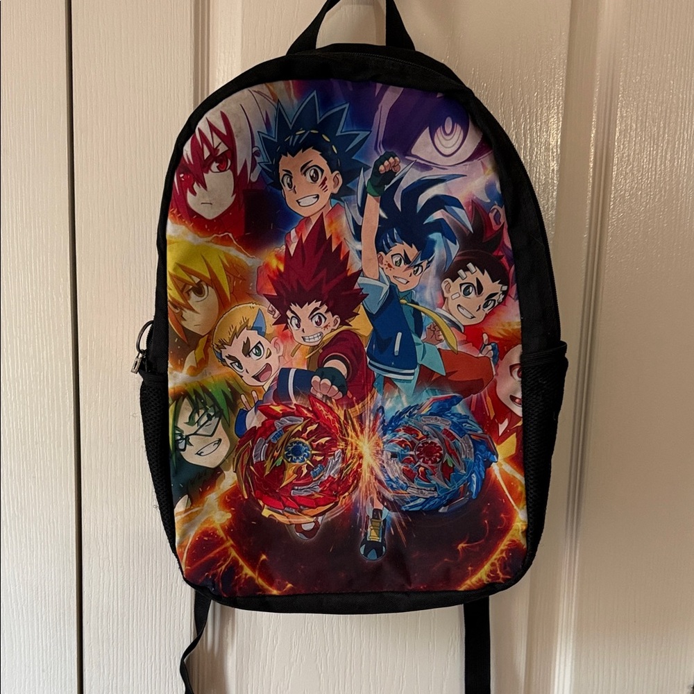 Anime Themed Backpack with Fiery Design